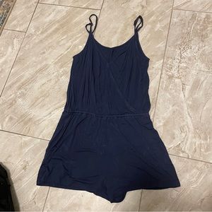 Navy Blue Adjustable Spaghetti Strap Romper